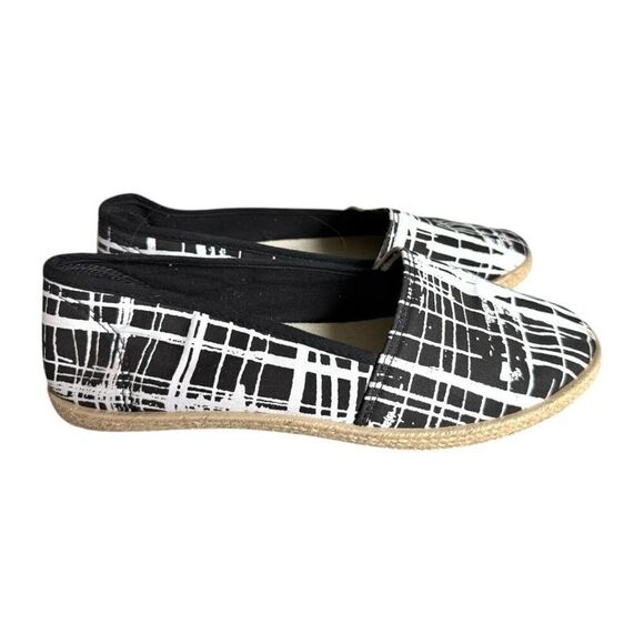 Womens Bongo Black & White Jute Casual Ballet Flats Slip Ons Shoes Loafers - 10 - Picture 1 of 5